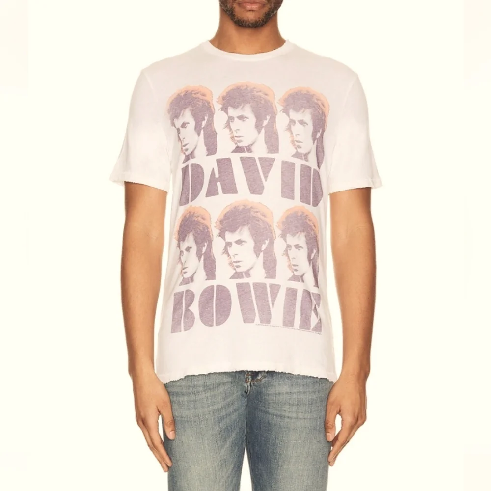 NWOT Men's David Bowie Junk Food Clothing Distressed T-shirt - Picture 5 of 7